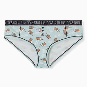 Torrid Logo Mint Blue Coffee Print Hipster Panty